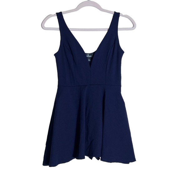 Lulus Navy Sleeveless Skater Dress + Built-in Skort • Size S • Flirty + Fun - Picture 1 of 7
